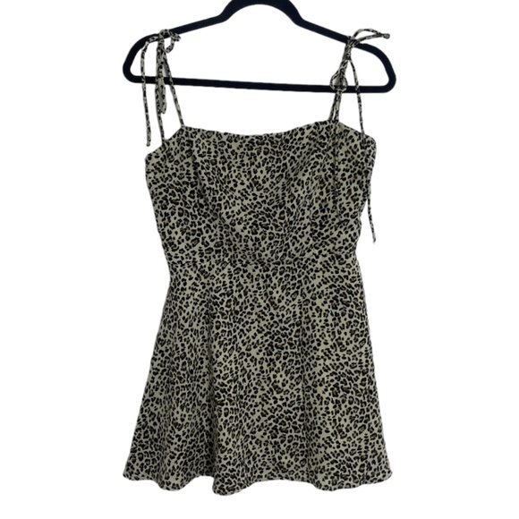 Princess Polly Dresses & Skirts - Leopard Cheetah Tie Top Babydoll Skater Chic Girly Classy Trendy Hip Mini Dress